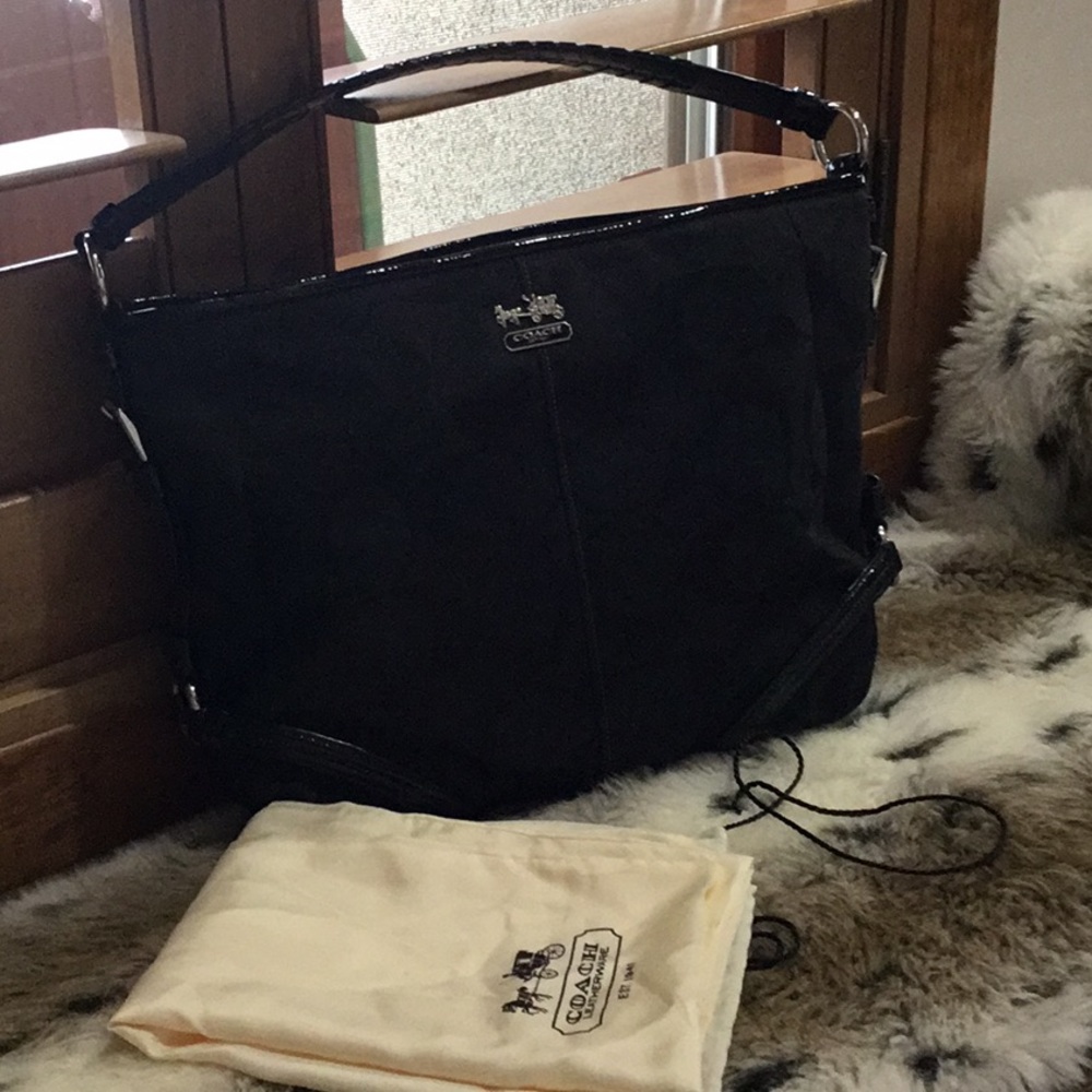 Coach nylon and leather handbag
